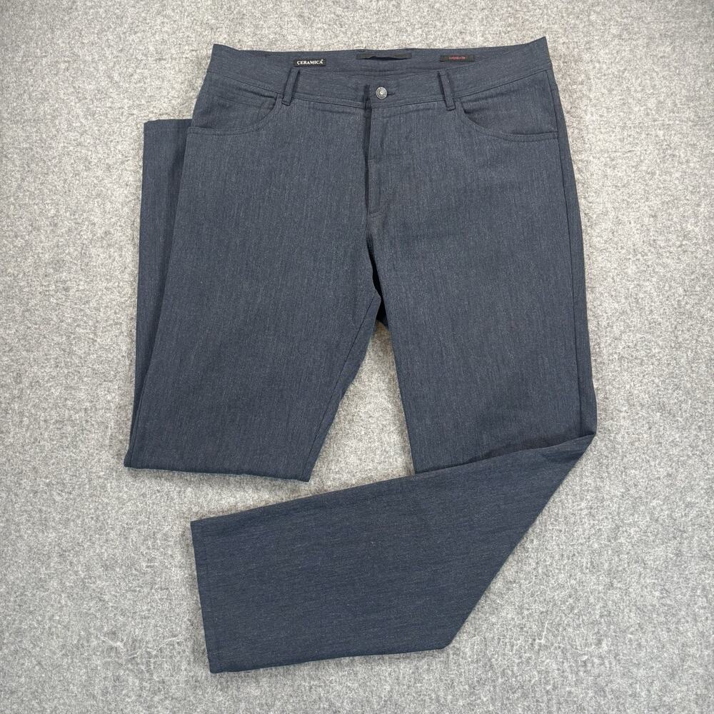 Alberto Stone Ceramica Pants Mens 36x34 Charcoal Grey Blue Modern Fit 5 Pocket